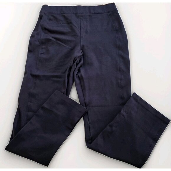 Spanx Pants Womens L Tall Navy Pull On Ponte Stretch No Pockets Office Casual - Picture 10 of 16